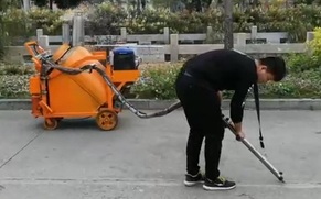 闽科CGFJ-100L自动跟随行走长管型灌缝机施工视频
