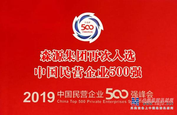 森源集团再次入选中国民营企业500强