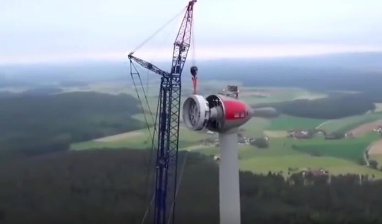 世界最大的風力發電機吊裝全過程