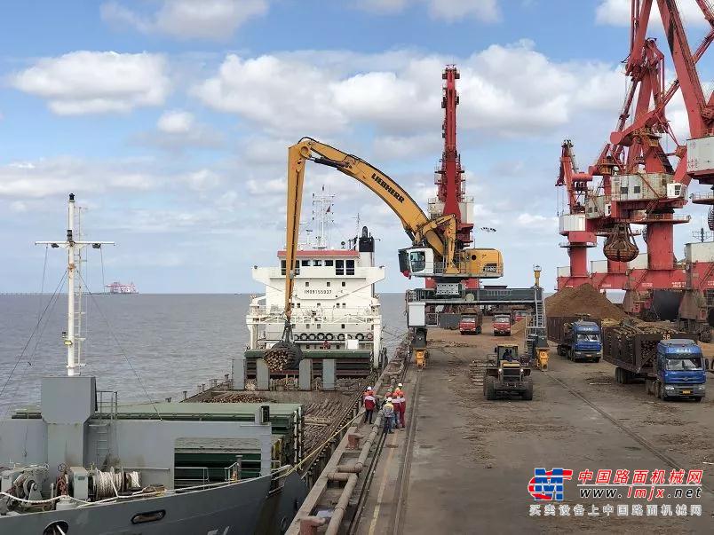 利勃海尔牵手大丰港，中国首台200吨级抓料机助力中国重要港口扩能增效