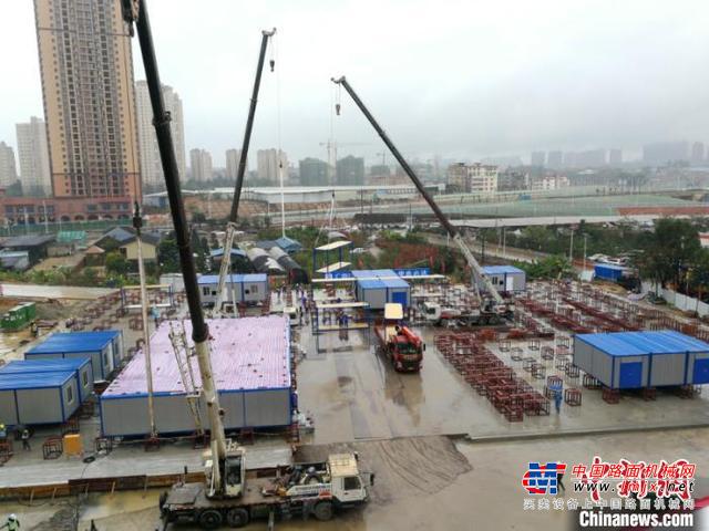 直击广西在建“小汤山医院”：分秒必争 风雨不停工