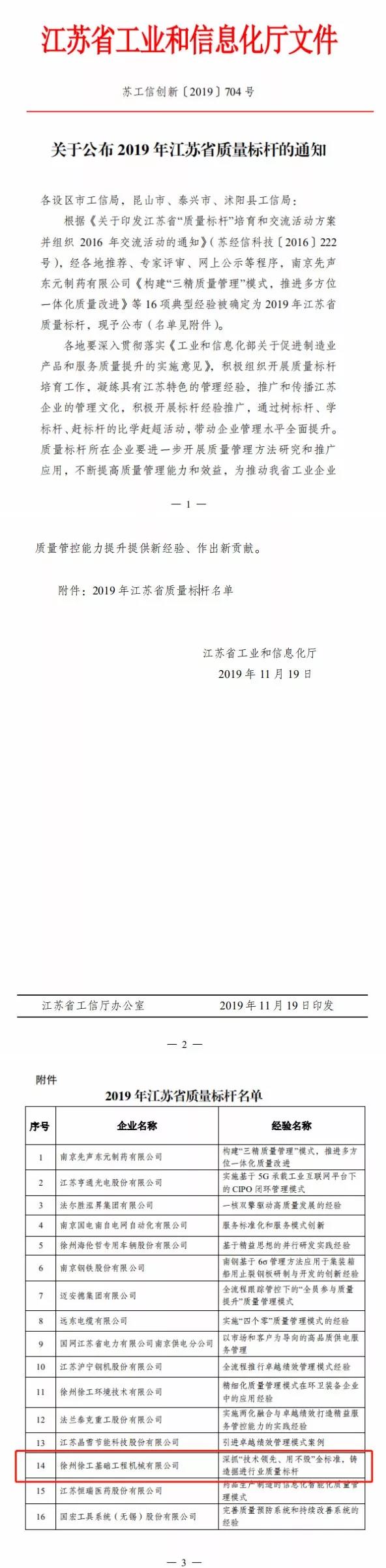 徐工基础再获多项质量荣誉！