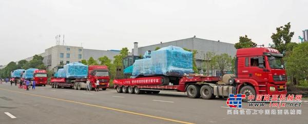 山河智能大孔径凿岩设备批量出口中东