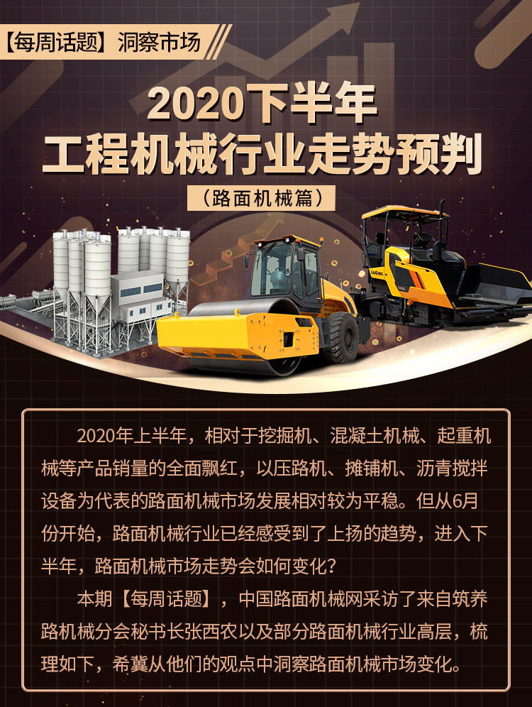 【每周话题】2020下半年工程机械行业走势预判（路面机械篇）