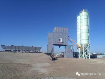 方圆HZS90D型混凝土搅拌站出口俄罗斯