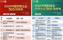 行业双料第一！三一集团入榜2020中国民企500强