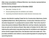 bauma 2022延期通知
