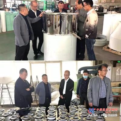 山推建友机械股份有限公司原董事长高总和山东米科思机械设备有限公司梁总等一行人到百滤得公司参观交流