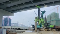 泰信机械KR300ES低净空旋挖钻机助力杭州基础建设
