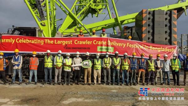 中国出口孟加拉最大吨位丨中联重科ZCC5800参建孟加拉核电建设