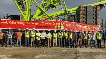 中国出口孟加拉最大吨位丨中联重科ZCC5800参建孟加拉核电建设