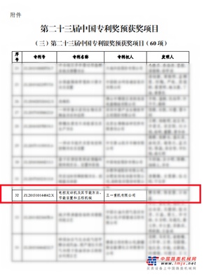 国家级！三一重机获评第二十三届中国银奖