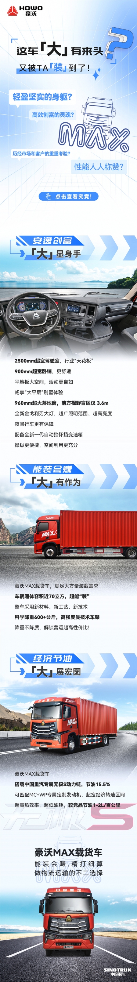 中国重汽豪沃MAX载货车大有来头 又被他“装”到了