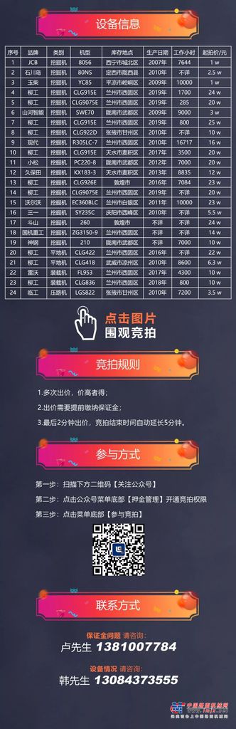 超高性价比二手机械设备闪亮登场，明日开始竞拍！