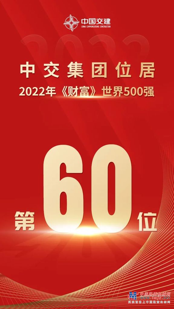 中交集團位居《財富》世界500強第60位