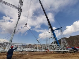 中联重科ZAT5000H助力兰临变电站新建工程750千伏构架吊装施工