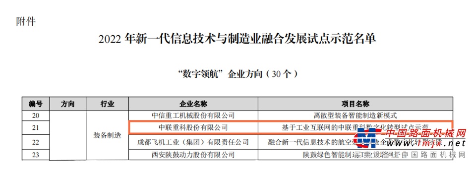 數(shù)字領航！中聯(lián)重科數(shù)智化轉(zhuǎn)型成果獲“國字號”認定