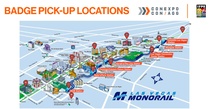 CONEXPOCONAGG2023参展商、观众胸卡领取地点示意图