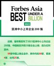 福布斯发布 “ 2023亚洲中小上市企业200强榜单 ”，鼎力上榜！