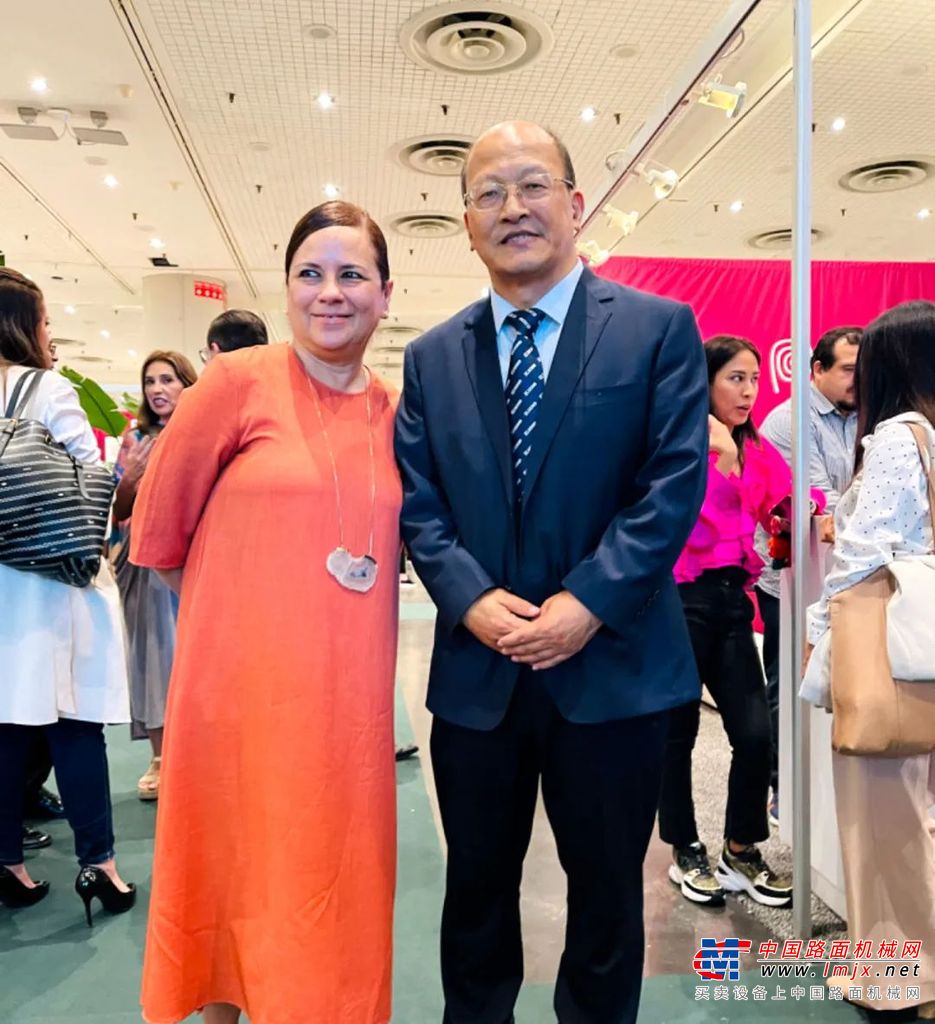 	与会期间，刘建森有幸受到秘鲁总统迪娜·博卢阿特女士的亲切接见。在友好而热诚的氛围中，刘建森汇报了徐工在秘鲁市场的布局和发展规划，迪娜总统对徐工在秘鲁的投资表示了高度的认可和赞许。