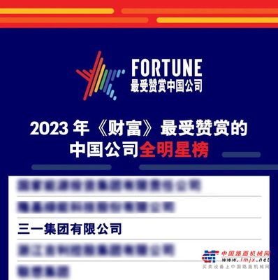 连续13年！三一再获“最受赞赏的中国公司”！