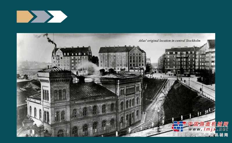 1873年2月21日，集团的前身阿特拉斯公司（Atlas AB）作为瑞典铁路供应商成立。公司成立仅两年后就迅速崛起，成为瑞典最大的工程企业。阿特拉斯公司在斯德哥尔摩市中心拥有占地7万平方米的车间，装备精良，能够满足日益增长的业务需求。