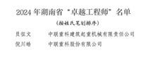 祝贺！中联重科2名科技工作者获评湖南省“卓越工程师”