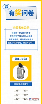 山工机械@全体机友 问卷开奖啦！