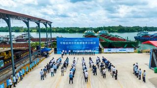 搭载玉柴LNG动力！平陆运河5000吨级示范船开建