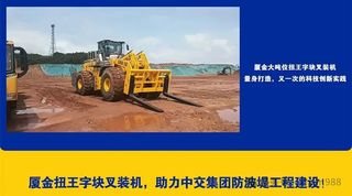 厦金扭王字块叉装机助力中交集团防波堤工程建设