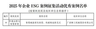 赞！柳工ESG案例获生态环境部认证