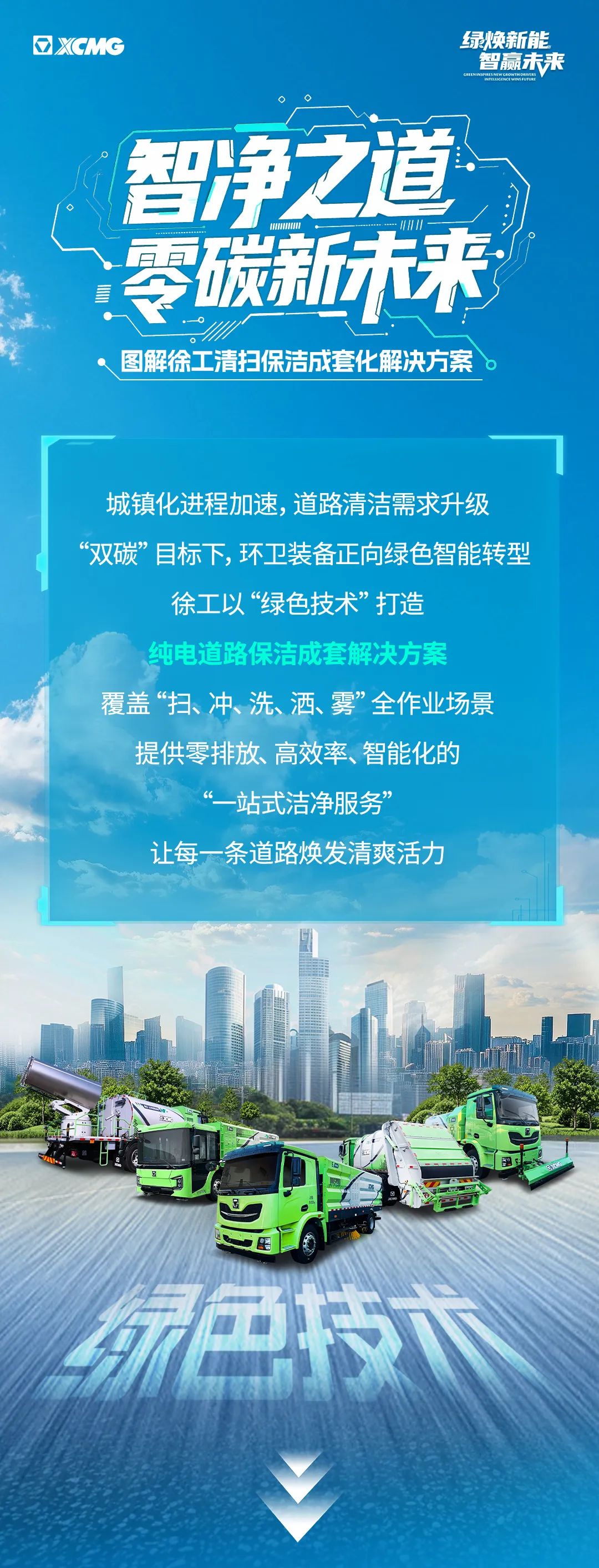 智净之道 零碳新未来丨图解徐工清扫保洁成套化解决方案
