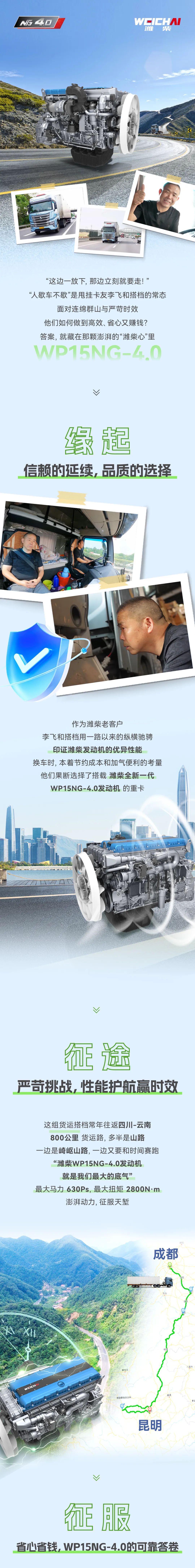 日行滇川800公里加急路，潍柴WP15NG