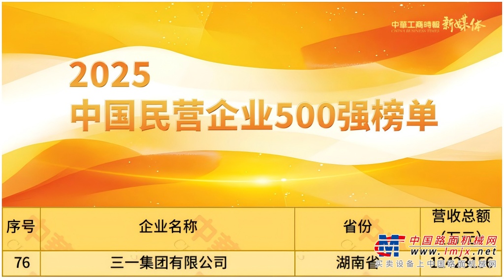 民企500强！三一集团排名双升