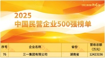 民企500强！三一集团排名双升